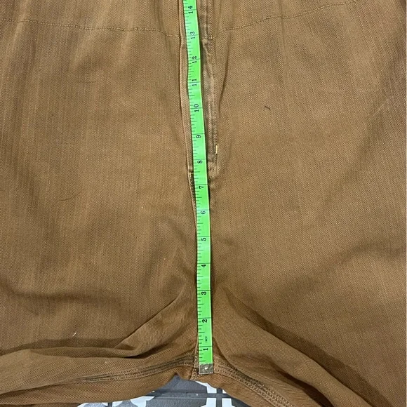 FREE PEOPLE Hunter Denim Slouchy Overalls In Khaki Over-Dye